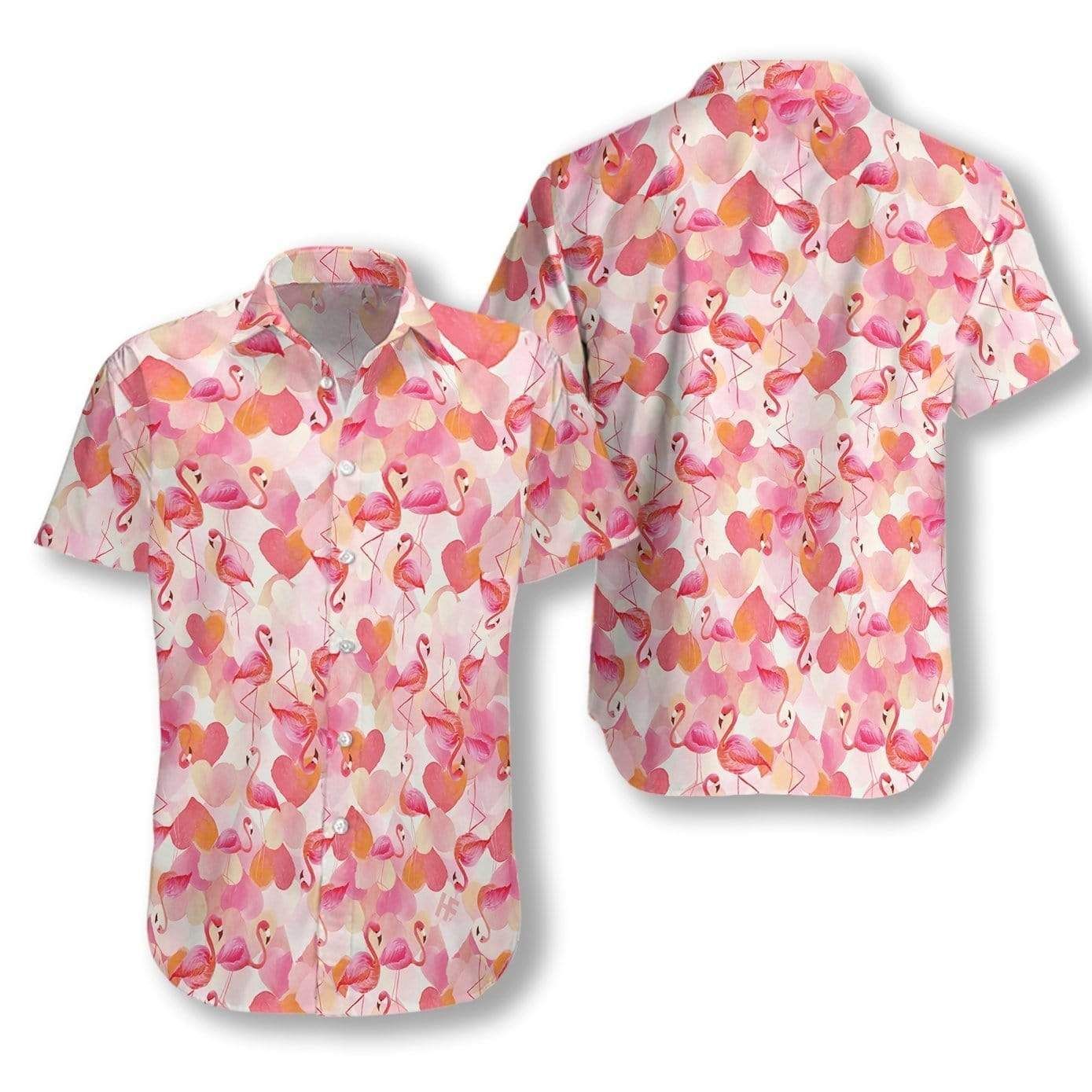 Felacia [Hawaii Shirt] Pink Flamingo Hawaiian Aloha Shirts-ZX0351